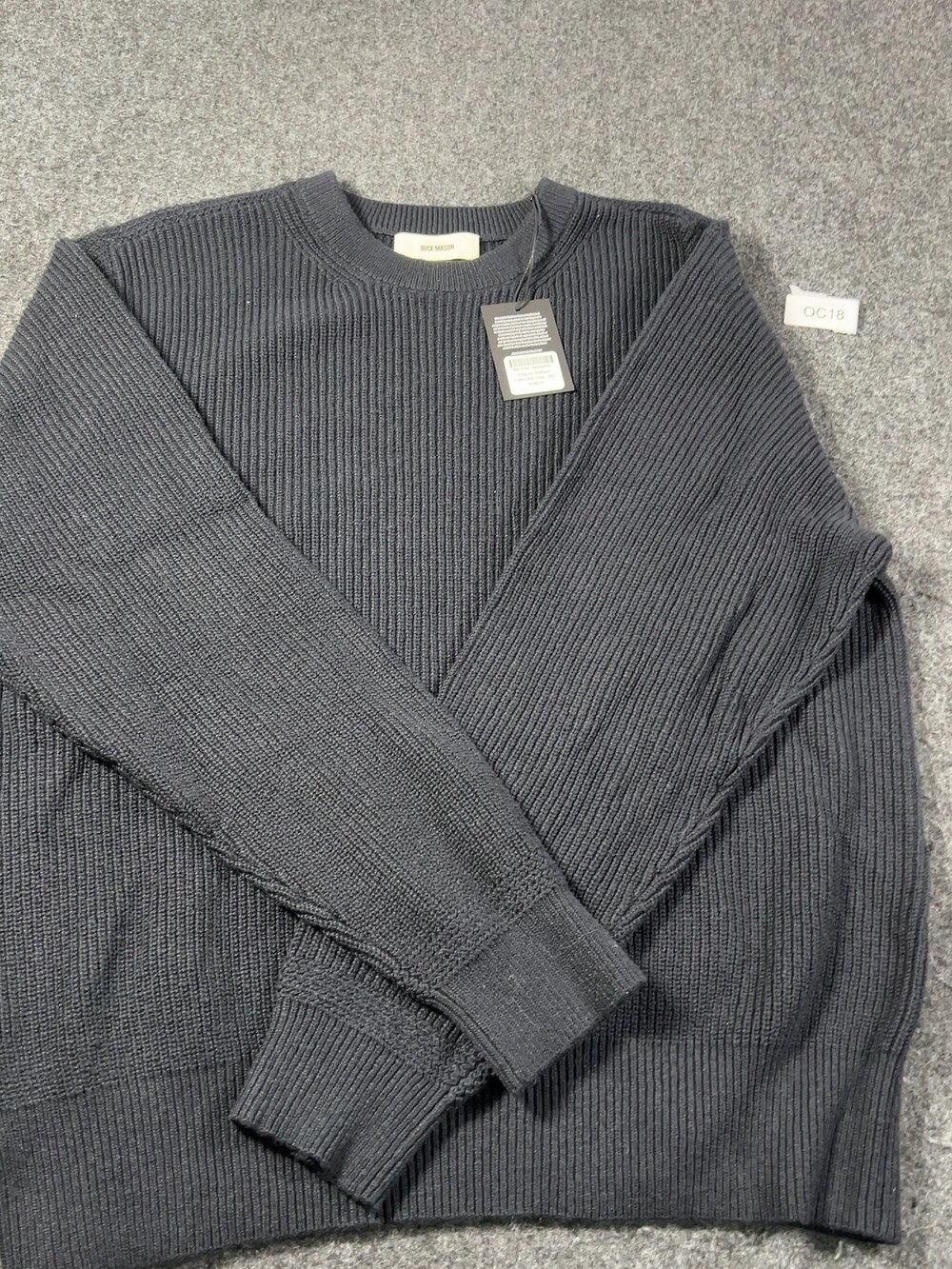 Buck Mason India Ink Seafarer Cotton Rib Crew Sweater Mens XXL NWI Msrp188 [OC18